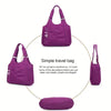 Women Style Dumpling Bag Large Capacity Casual Nylon Tote with Zipper
