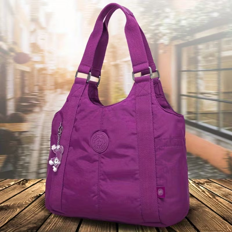 Women Style Dumpling Bag Large Capacity Casual Nylon Tote with Zipper
