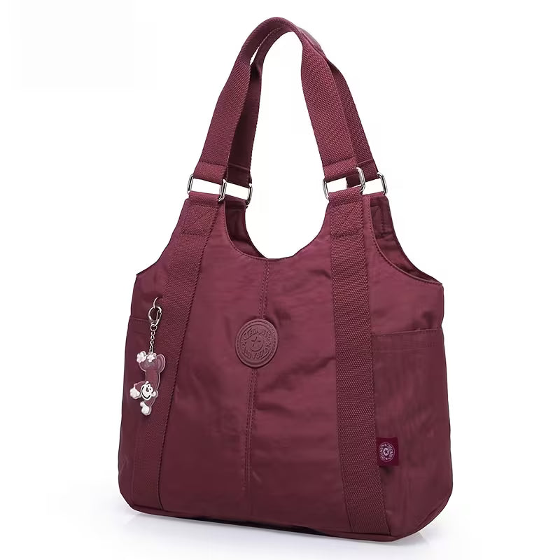 Women Style Dumpling Bag Large Capacity Casual Nylon Tote with Zipper