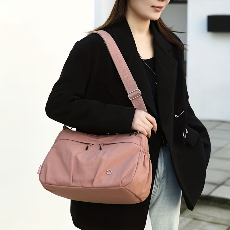 { Pack 2 } A Classic Women Crossbody Bag with Double Pockets